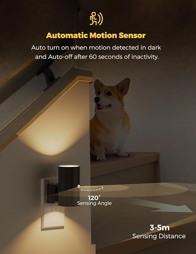 L LOHAS LED Motion Sensor Night Light Plug in, 2 Pack, Motion Activated Night Light, 0-100LM Dimmable, 3000K Soft White, Motion Sensor Light Indoor for Bathroom Hallway Bedroom Stairway Kids Elderly