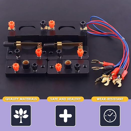Swpeet 22Pcs Labs Physics Experiment Basic Beginner Circuit Kit, Including Interconnect Circuit Wire, D Battery Holder, Single Pole Single Throw Switch and Miniature Bulb Holder with E10 White Bulb