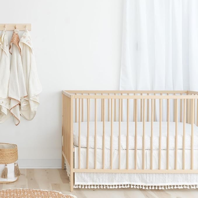 Crane Baby Crib Sheet, Neutral Hashtag Crib Sheets & Toddler Sheets, 100% Cotton Crib Sheets for Standard Crib Mattress(28"x 52"), Breathable Crib Sheets, Fitted Crib Sheets for Boys and Girls