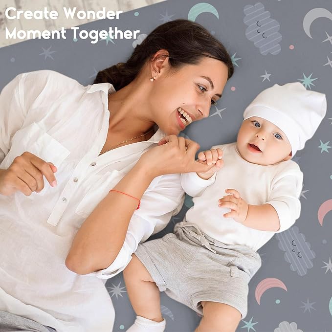 Yoofoss Baby Crib Sheets for Boys Girls, Fitted Crib Sheet 2 Pack for Standard Crib and Toddler Mattress, Super Soft Microfiber Baby Sheet 28x52x8in(Cloud)