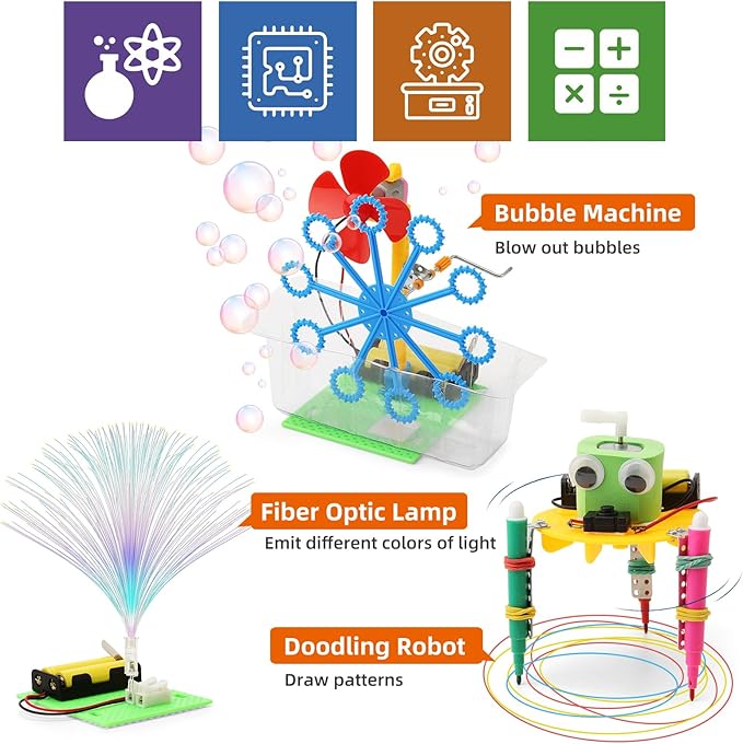 STEM Robotics Kits for Kids Science Kits Ages 5-7 6-8 8-10 8-12, Build A Engineering Robot Building Toys Science Experiments Projects, STEM Toys Activities for Boys Girls Age 8-12