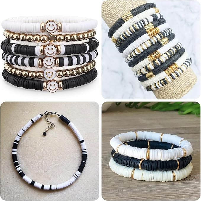 4000 Pcs Multicolor Clay Beads for Bracelets Making 6mm Heishi Polymer Clay Bead, Flat Round Disc for Jewelry Making