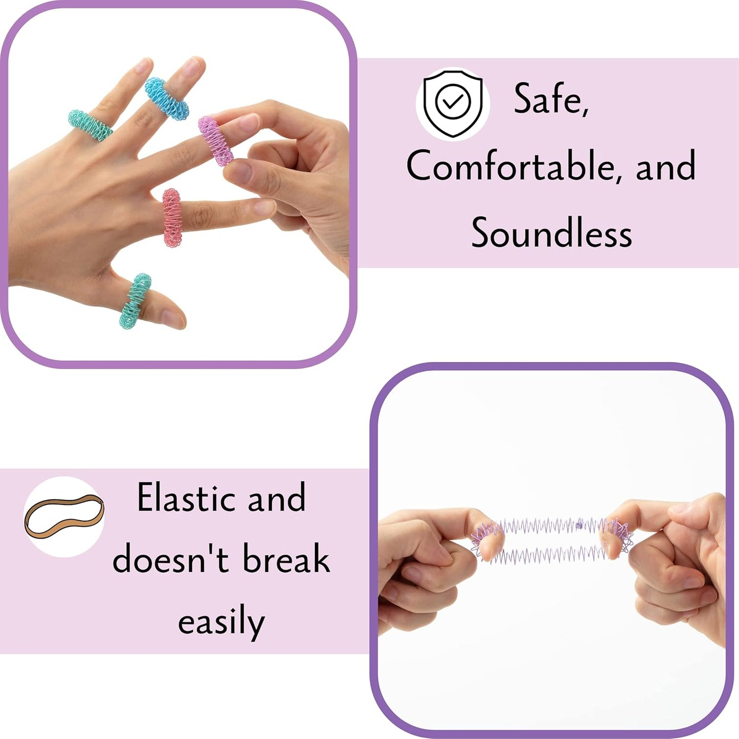 Mr. Pen- Spiky Sensory Rings, 10 Pack, Pastel Colors, Stress Relief Fidget Sensory Toys, Fidget Rings, Fidget Ring for Anxiety, Stress Relief Rings, Massager for Fidget ADHD Autism