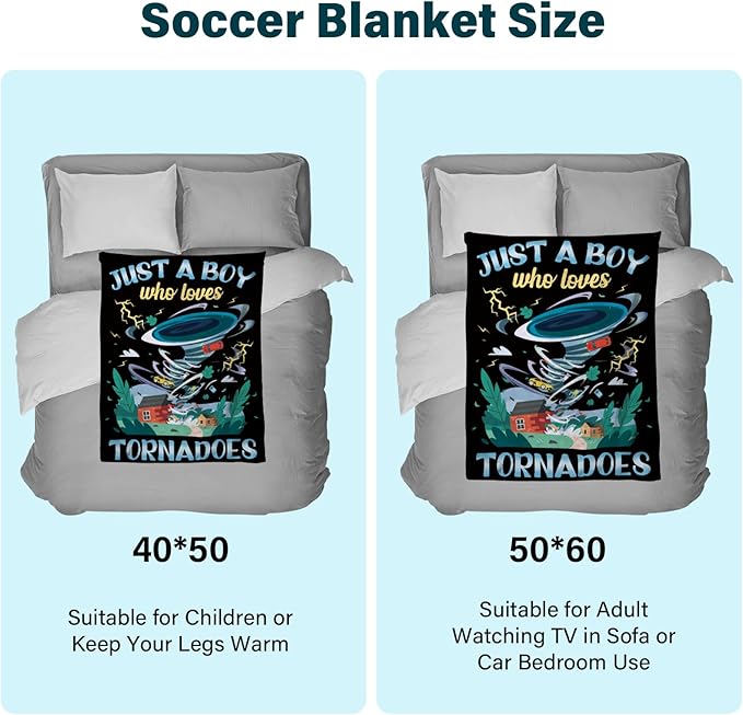 Tornado Blanket Gifts for Weather Enthusiasts, Just a Boy Who Loves Tornado Blanket 50" x 60", Meteorologist Gifts, Weather Related Gifts for Kids Birthday Christmas