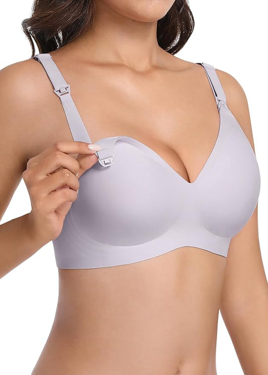 Maternity Nursing Bras Wireless Seamless Ultra-Soft Comfort for Breastfeeding Pregnancy Easy One-Handed Access Sleep Bra