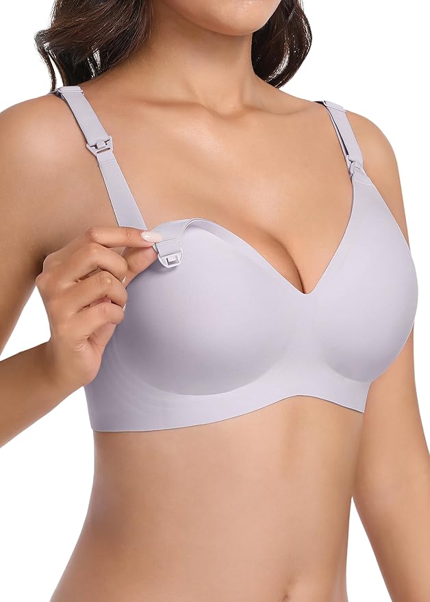 Maternity Nursing Bras Wireless Seamless Ultra-Soft Comfort for Breastfeeding Pregnancy Easy One-Handed Access Sleep Bra