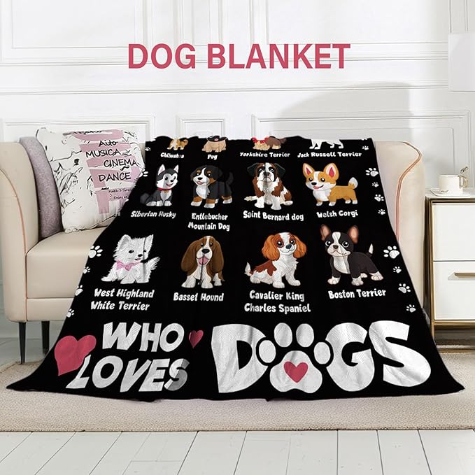 Puppy Blanket Gift for Lover, Dog Gifts for Women, Christmas Birthday Gift for Her Daughter, Just a Girl Who Loves Dogs, 50 * 60" Soft Warm for Sofa Bed Blankets