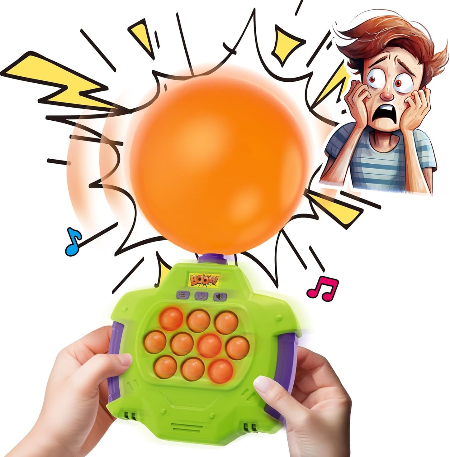 Boom of Balloons Pop Games - 2024 Upgraded Pop Fidget Push Game, Handheld Bubble Game for Kids, Great for Teen Party Games for Groups, Family Interactive Game