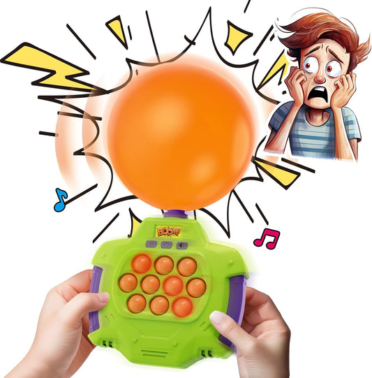 Boom of Balloons Pop Games - 2024 Upgraded Pop Fidget Push Game, Handheld Bubble Game for Kids, Great for Teen Party Games for Groups, Family Interactive Game