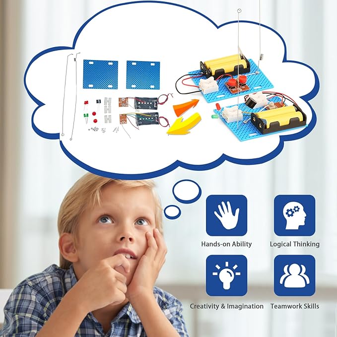 3 Set Telegraph STEM Kits Bulk, Science Kits for Kids Age 8-12, Engineering STEM Building Toys for Boys Ages 8-13, Crafts for Boys Girls 6-8 8-10, Build A Coding Robot 10-12