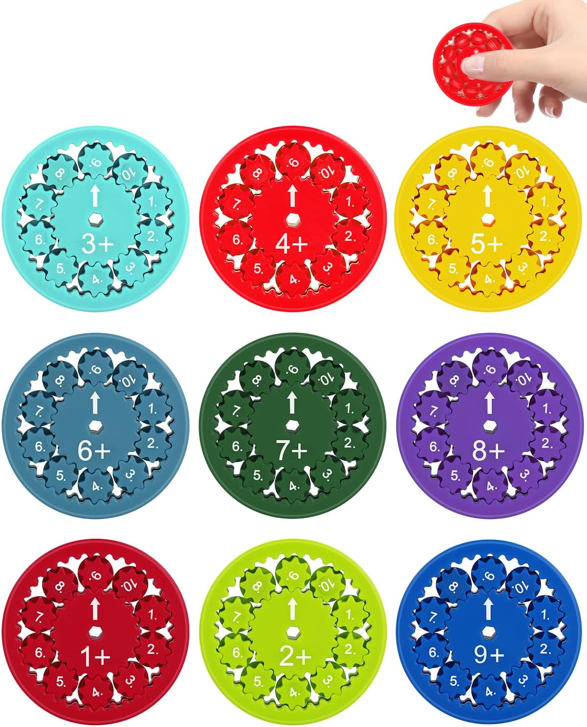 Math Fidget Spinners, Math Fact Fidget Spinners, Fun Early Education Math Fidget Spinner Game, Fidget Learning Game Toy (Addition and Subtraction)