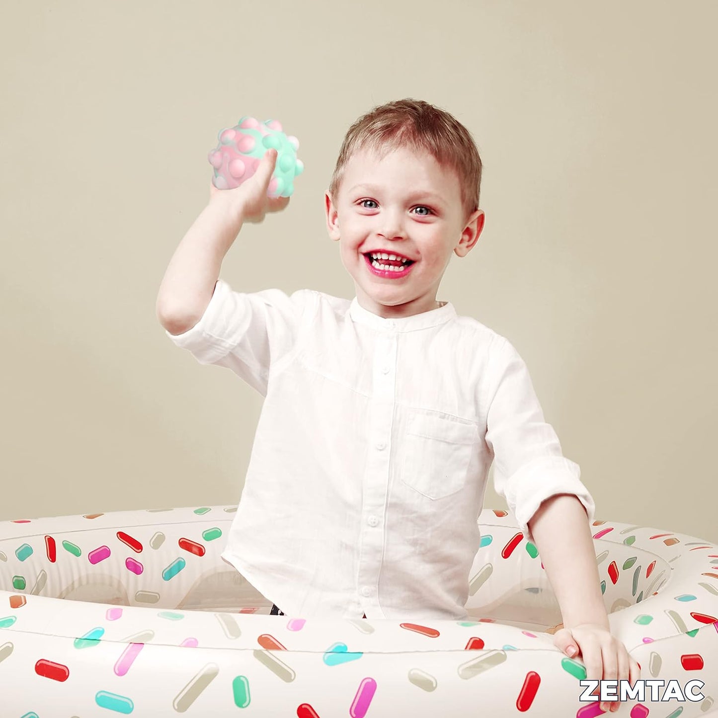 Poppin Ball Fidget Toy - Pop Push It Stress Balls - 3D Bubble Toy - Squeeze to Pop Out (4 Pack)