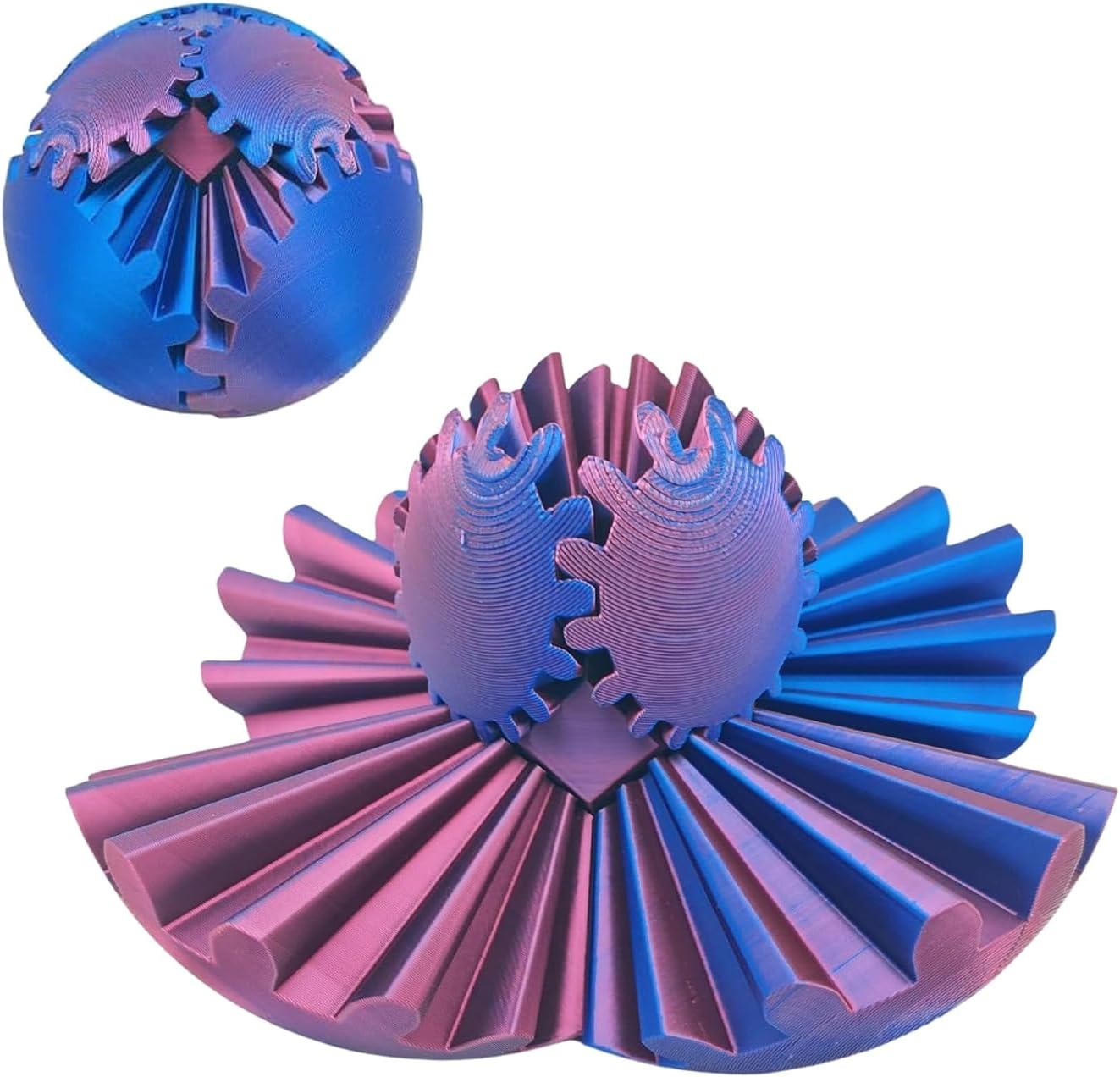 Gear Ball, 3D Printed Gear Ball, 2024 New Gear Ball, Gear Ball Fidget Toy, Activity Gear Ball for Adults, Relaxing fidget Toy (purple)
