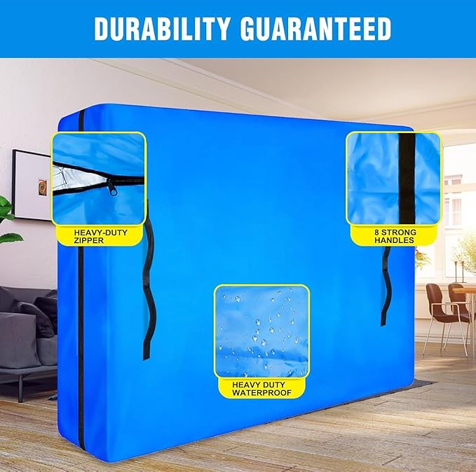 MorTime Mattress Bags for Moving and Storage, Zippered Mattress Storage Bag with 8 Strong Carrying Handles, Reusable Mattress Protector Cover Moving Supplies (King)