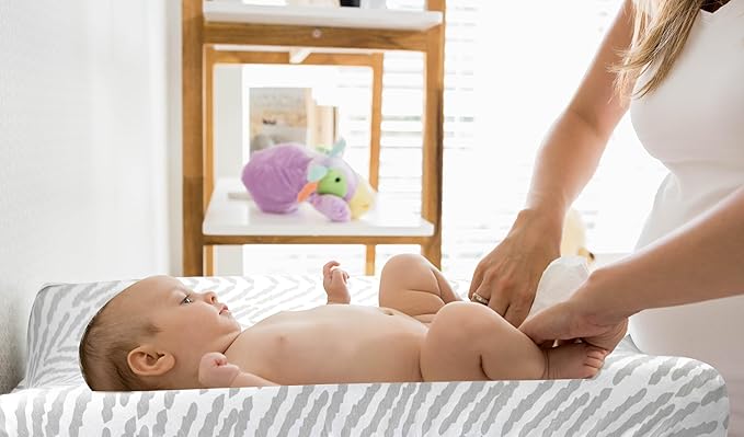 Bublo Baby Changing pad Cover - 5 Pack 100% Organic Jersey Cotton Changing Table Cover - Changing pad Covers - Changing pad Sheets - Changing Table pad Cover Sheets for 32” x 16” Baby Pads