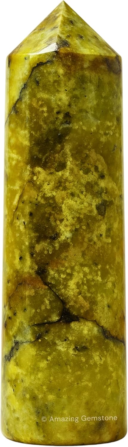 Amazing Gemstone Green Opal Crystal Towers - Natural Healing Crystal Point Obelisk for Reiki Healing and Crystal Grid (2 Inch to 3 Inch)