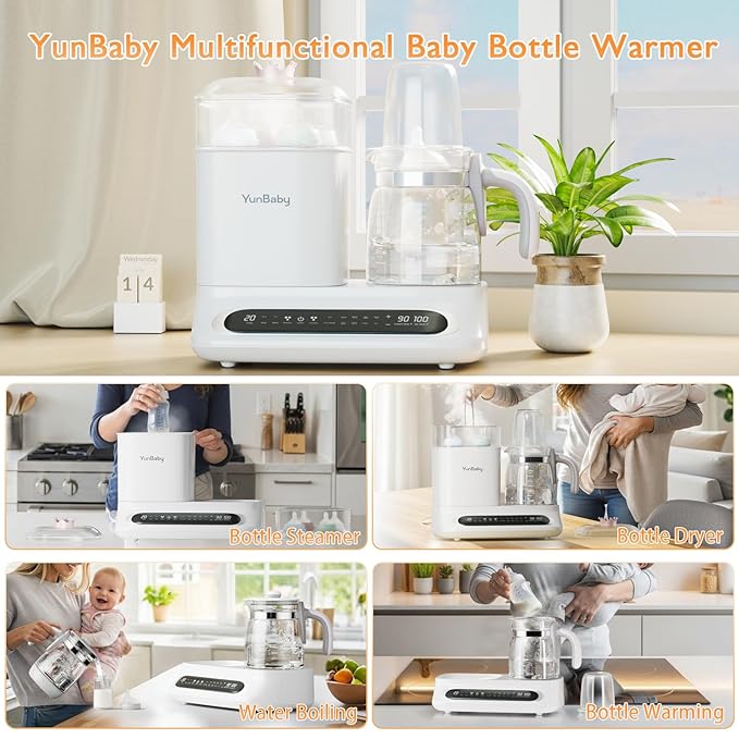 Baby Bottle Warmer & Steamer, 44oz Formula Kettle with Drying & Steam, Multi-Function Bottle Warmer for Breastmilk, Food & Baby Essentials