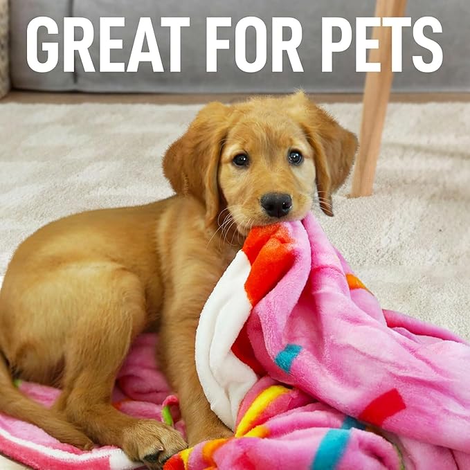 Zulay Premium Soft Flannel Round Pink Glazed Donut Blanket - Adult and Kids - 36 Inches