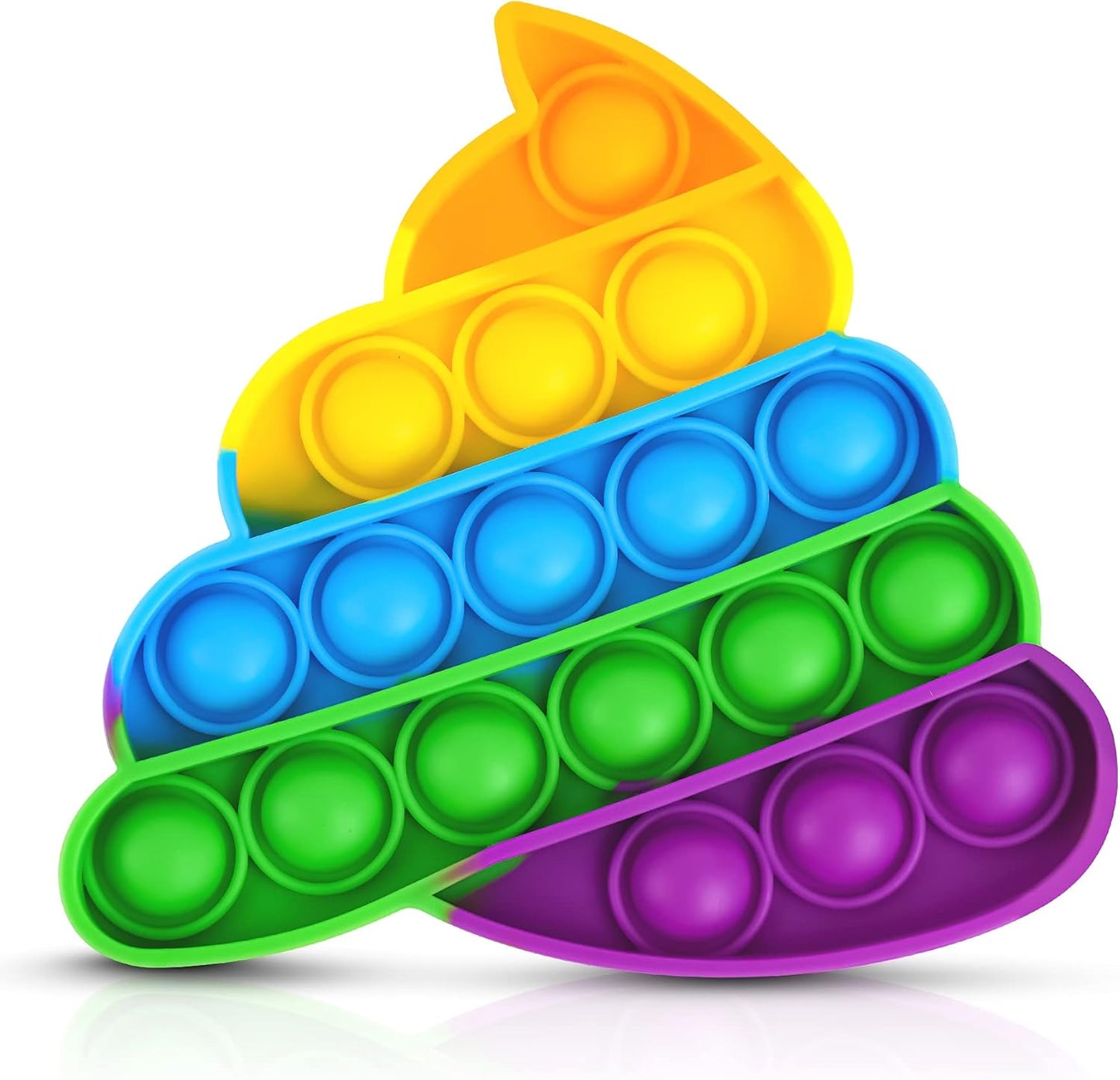 NiHealth Fidget Pack Push Pop Bubble Fidget Sensory Toy, Fidget Toys for Stress Relief Bubble Popper Fidget Toy, Silicone Squeeze Toy for Kids Adults (Rainbow Poop)
