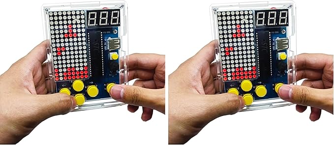 Gikfun Soldering Practice Kit with 4 Retro Games - DIY Electronics Project for STEM Learning, School, Home w/ Acrylic Case EK1987 (Pack of 2)