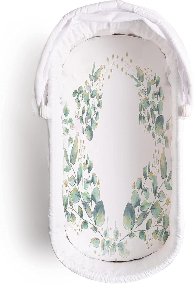 JumpOff Jo - Hypoallergenic Fitted Bassinet Sheet for Baby Boys & Girls - Rectangular, Hourglass & Oval Crib Compatible, Soft, Breathable, Machine Washable - Botanical