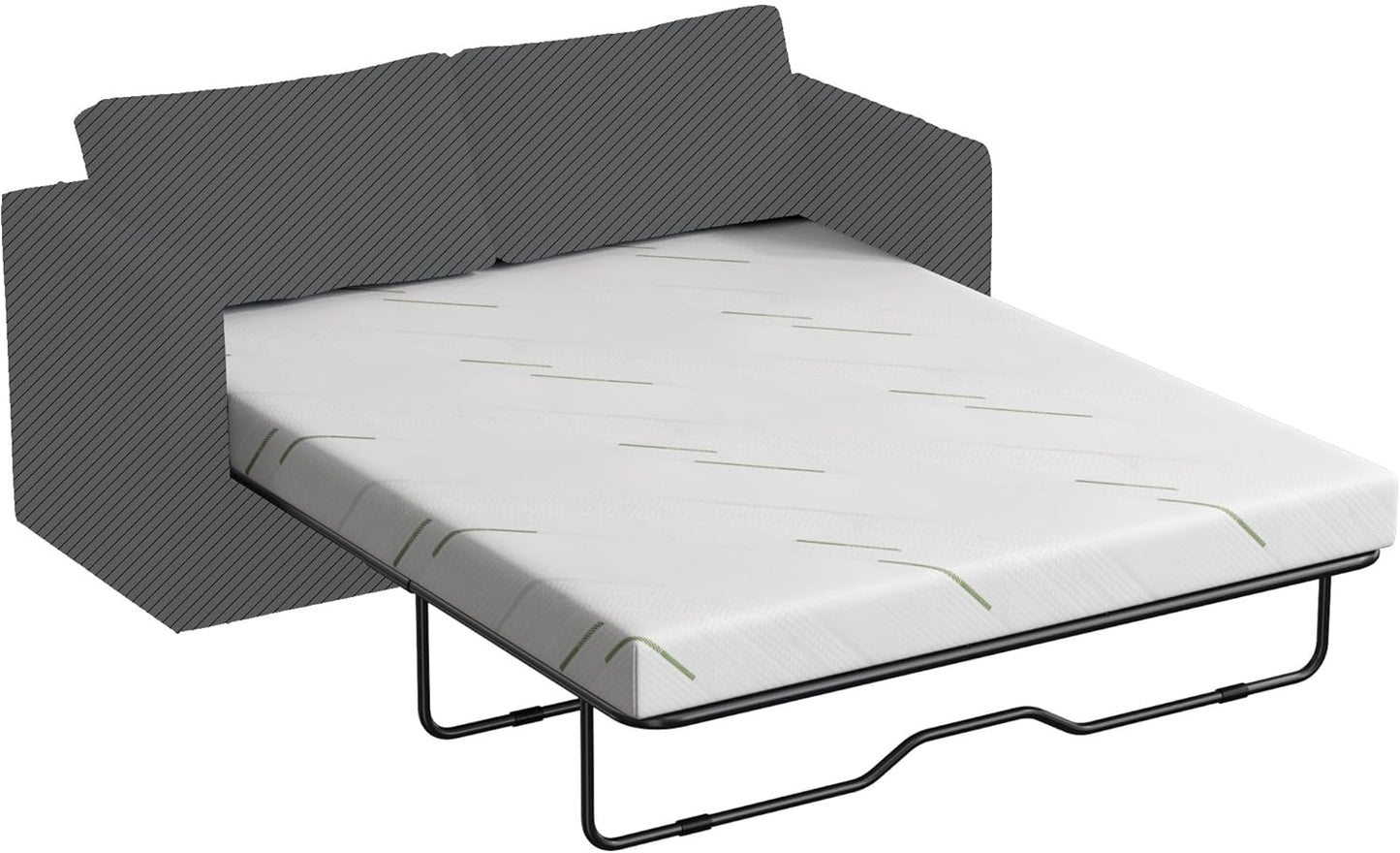 4 Inch Gel Memory Foam Sofa Mattress Cushion Queen Size - Breathable Washable Cover, Ergonomic Lumbar Support, Slip-Resistant Base for Couch, Chair