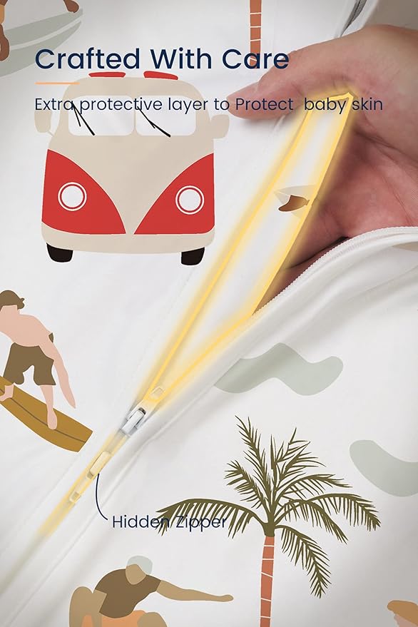 TotAha Light Sleep Sack, Stretchy, Soft, Cozy Wearable Blanket Sleep Bag with 2-Way Safe Zippers for 0-6-12-24 Months 0.5 TOG