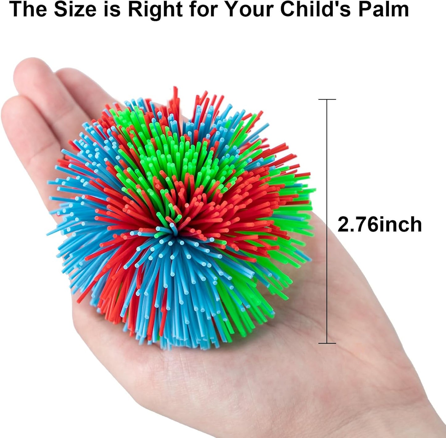 5 Pack Monkey Stringy Balls, Great Sensory Toys Stress Balls, Rainbow Pom Bouncy Balls Games 90s Toys Fun Party Favor