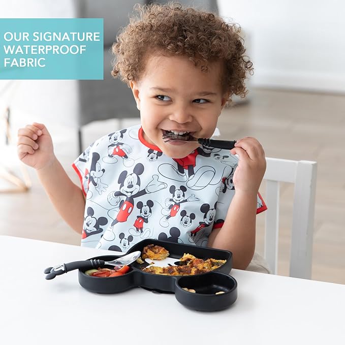 Bumkins Bibs - Toddler Bibs, Waterproof, Large for 1-3 Years, Short Sleeve