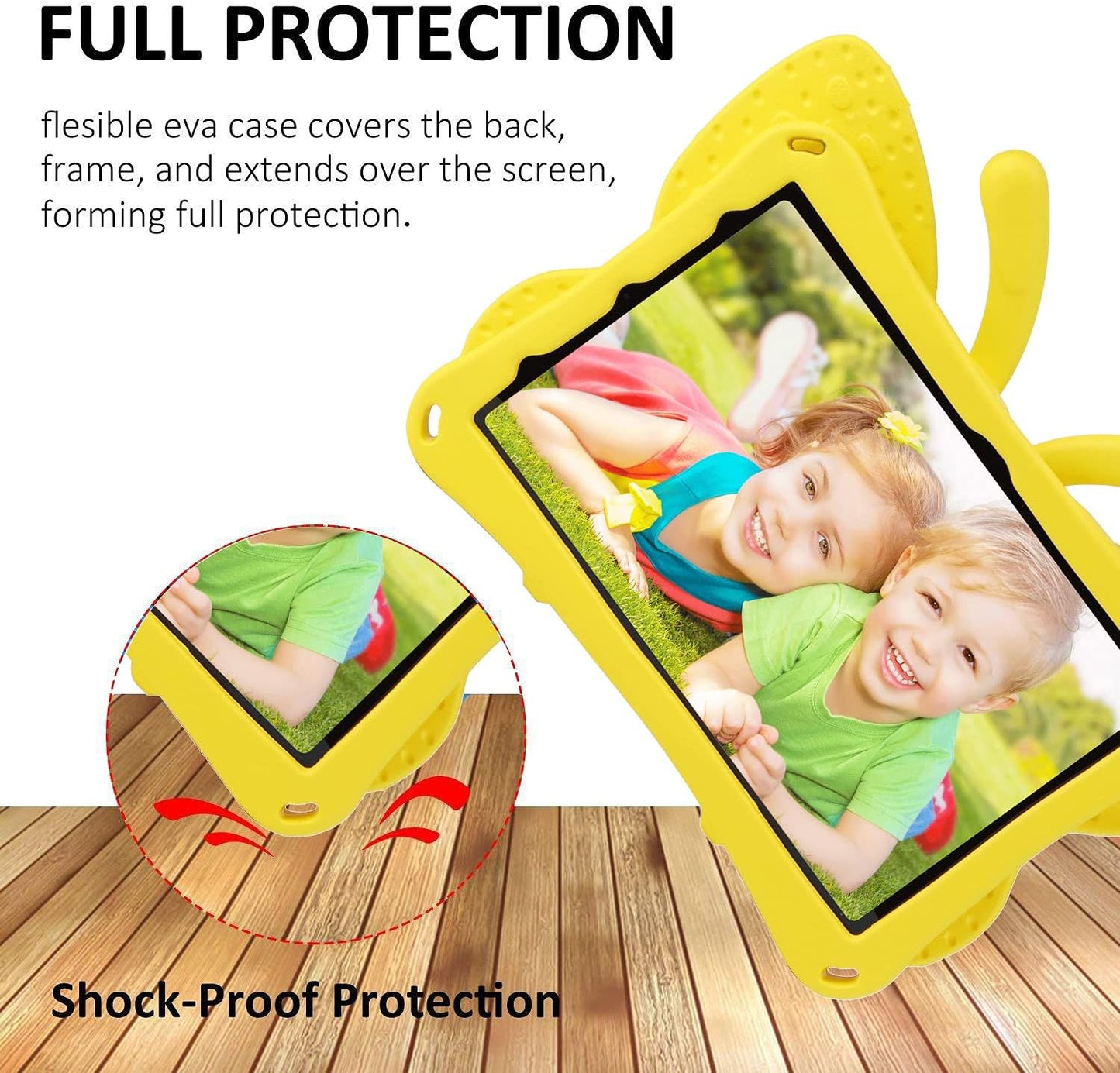 Fire HD 10 Kids Tablet 11th Gen 2021 2023 Case 10.1 Cute Butterfly Kids Pro Case with Stand Light Weight EVA Rugged Shockproof Heavy Duty Kids Friendly Full Cover for Kids Girls (Yellow)