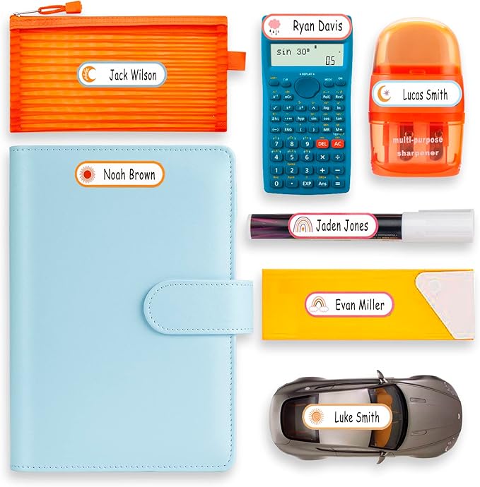 Name Labels for Kids Stuff Daycare Labels, 128 PCS Waterproof Baby Bottle Labels for Daycare, Kids Name Stickers for School Supplies Self Laminating, Dishwasher Safe, Name Tags for Lunch Box Pacifier