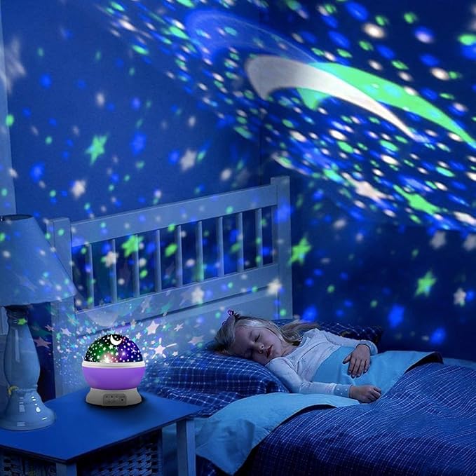 Star Projector Night Lights for Kids, Birthday Gifts for 1-4-6-14 Year Old Girl and Boy, Projection Lamp for Kids Bedroom, Glow in The Dark Stars and Moon for Child Asleep Peacefully- Purple