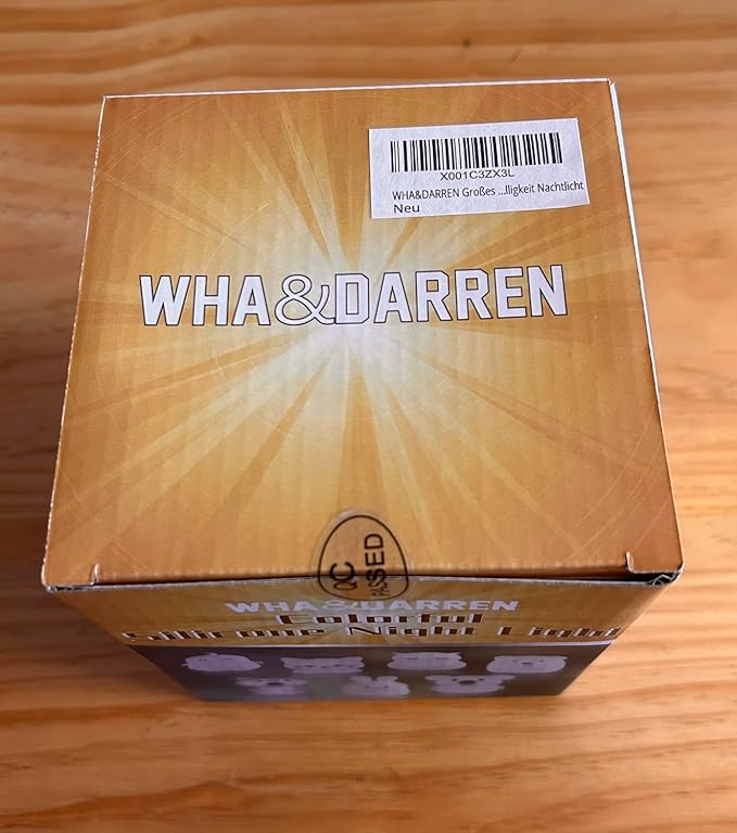 WHA&DARREN Large Owl Night Light for Kids,Cute Baby Night Light, Silicone Bedside Lamp, Sleep Lights, Eye Caring, Adjustable Brightness & Color, Time Setting, Touch+Remote Control