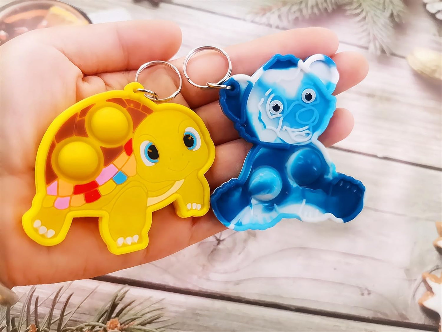 40 Packs Variety Animal Christmas Classroom Students Bulk Rainbow Bubbel Fidgets Gifts from Teach, Mini Pop Holiday Rewards Party Favors for Kids Adult