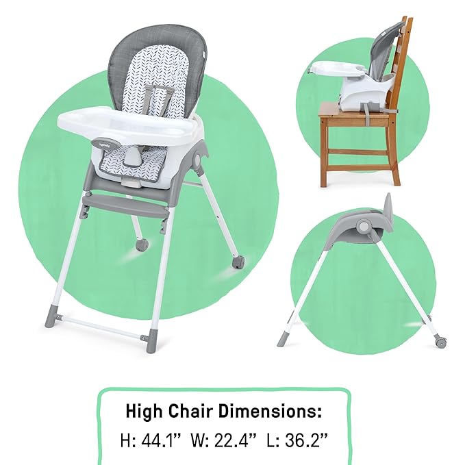 Ingenuity Trio Foldaway 6-in-1 Baby High Chair, 6 Ways to Use, Toddler Chair, Foldable Legs, 6M-5Y - Quill