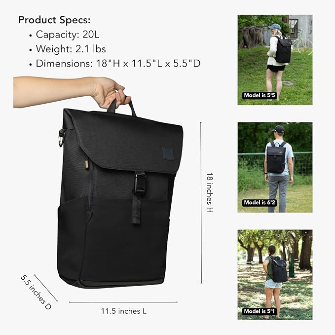 Huhu Diaper Bag Backpack – Baby Bag for Moms & Dads – Water-Resistant, Unisex Travel Kit for New Parents – Includes Changing Pad and 2 Organizer Pouches (Midnight Black)