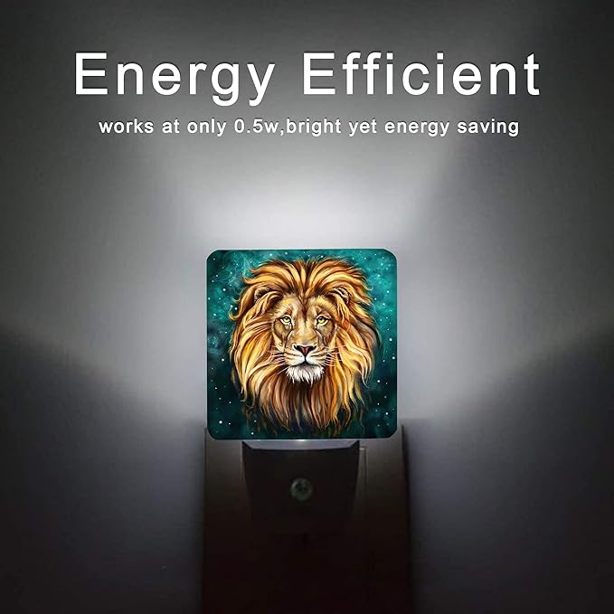 Lion Night Light,Animals Night Lights Plug into Wall Dusk to Dawn Sensor Led Lamp for Women Men,Led Lights for Stairway/Hallway/Bedroom