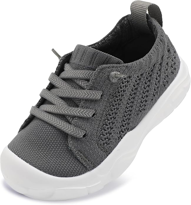 JIASUQI Toddler Shoes for Boys Girls Slip on Sneakers Wide Toe Walking Shoes Toddler Sock Shoes