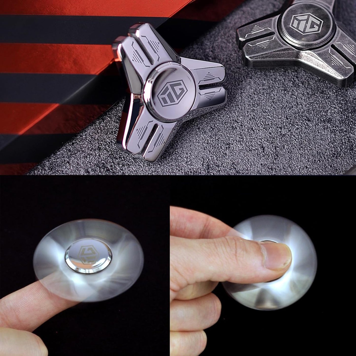 INNÔPLUS Fidget Spinner, Sturdy Stainess Steel Construction Metal Fidget Spinner, Fidget Spinners for Kids, Delivers Smooth and Long Spin Times, for Stress Relief, Focus Enhancement, Anxiety Reduction