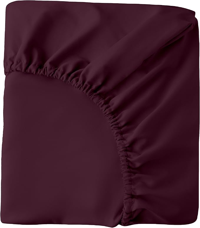 HBHLFZ Crib Sheets for Boys, Girls, 28x52 Inch Fitted Crib Sheet - 8 Inch Deep Pocketed Fixed Sheet - Soft and Comfortable Microfibre - Fits Standard cot and Toddler mattresses, Burgundy