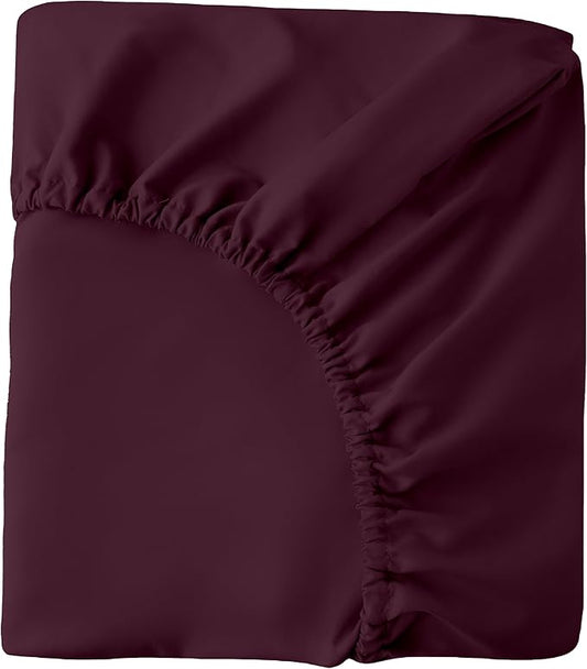 HBHLFZ Crib Sheets for Boys, Girls, 28x52 Inch Fitted Crib Sheet - 8 Inch Deep Pocketed Fixed Sheet - Soft and Comfortable Microfibre - Fits Standard cot and Toddler mattresses, Burgundy