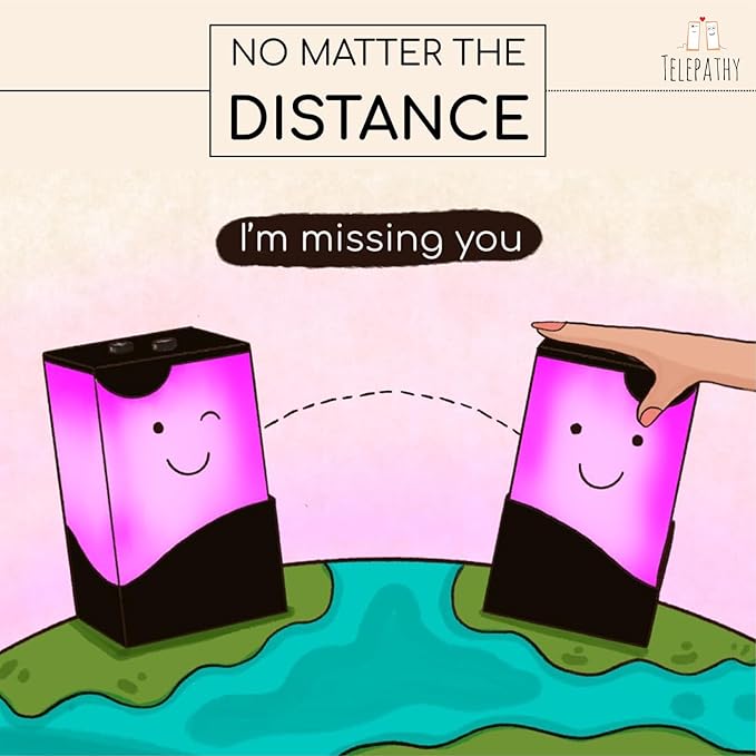 ZOCI VOCI Telepathy Toddlers - Cute Long Distance Lamp - No Subscription Required | Send Color Messages to Loved Ones who Stays Apart | Long Distance Friendship Gifts for Fathers Day (Smile)