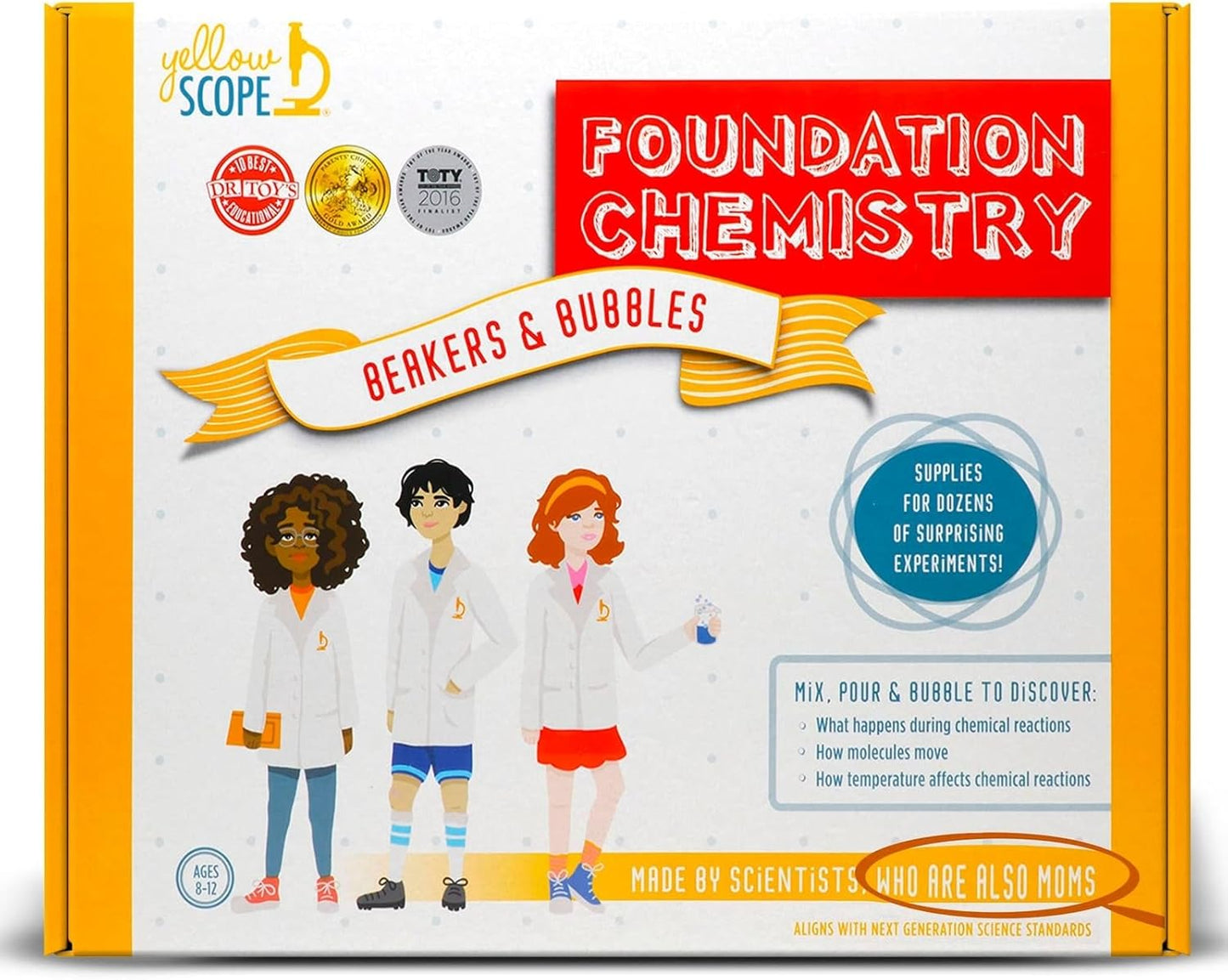 Chemistry Kit, Science Experiment for Girls & Boys, STEM Activities for Kids Ages 8-12, Beakers & Bubbles Foundation Chem Set