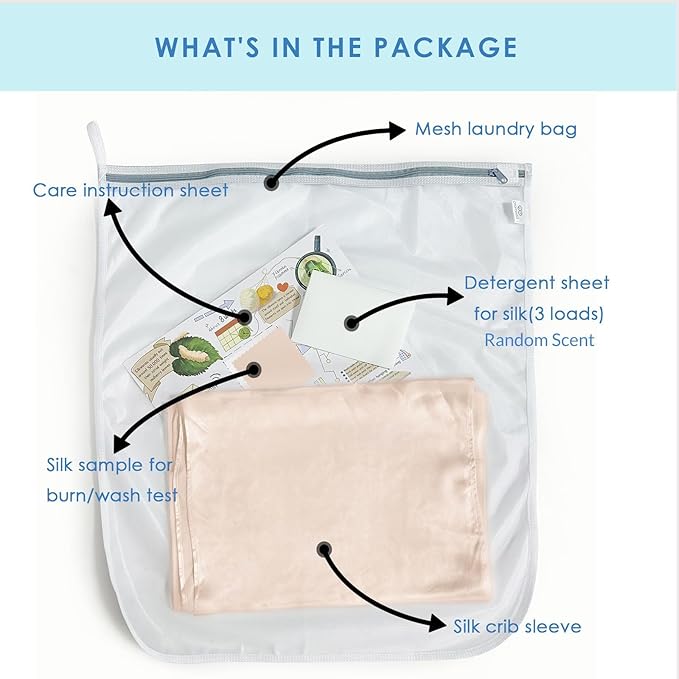 PROMEED 2 Pack 100% Mulberry Silk Crib Sleeve for Baby Hair Loss Prevention, Premium 23 Momme Natural Silk Bassinet Slip for Bassinets/Cradles/Cots/Cribs (Champagne)