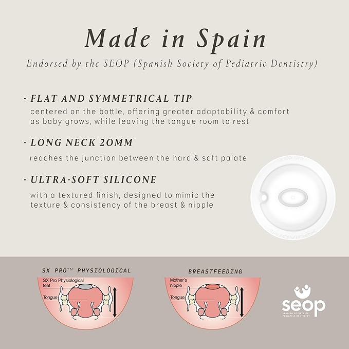 Suavinex Bonhomia Glass Baby Bottle with SX PRO Silicone Nipple, Anti Colic Baby Bottles, Baby Bottles for Breastfed Babies, 3 Pack, Mint/Beige