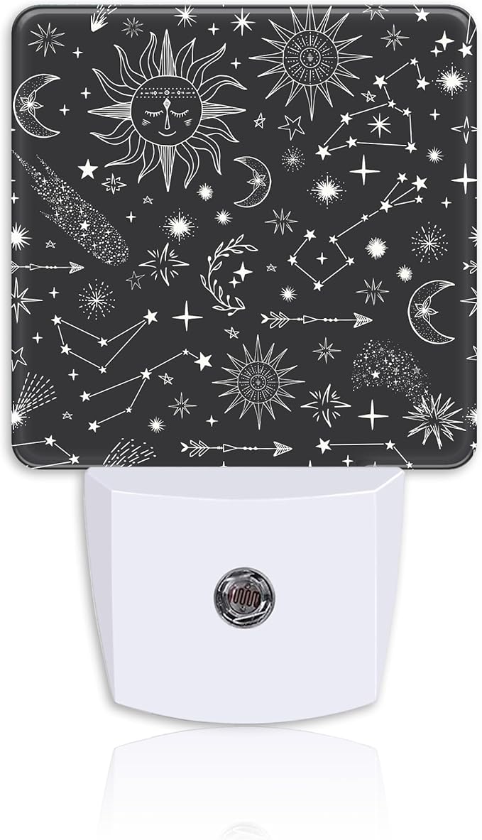 Sun Moon Constellation Night Light for Kids Girls Boys,Stars Comets LED Night Light Plug into Wall with Dusk to Dawn Sensor for Room Decor,Hallway,Kitchen,Bathroom,Nursery,Stairs