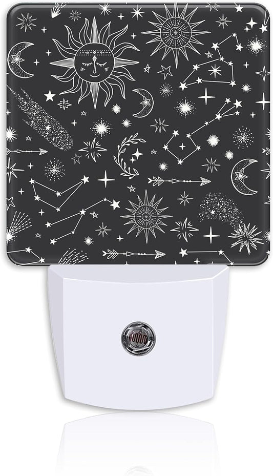 Sun Moon Constellation Night Light for Kids Girls Boys,Stars Comets LED Night Light Plug into Wall with Dusk to Dawn Sensor for Room Decor,Hallway,Kitchen,Bathroom,Nursery,Stairs