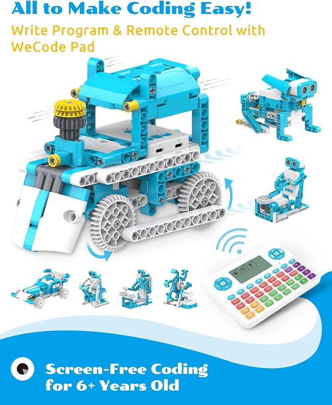 WhalesBot D3 Pro 12-in-1 STEM Wecode Pad Coding Robot Kit for Kids, 388-Piece Educational Building Set with Interactive Storytelling, Ideal Toy Gift for Boys & Girls Ages 6-8