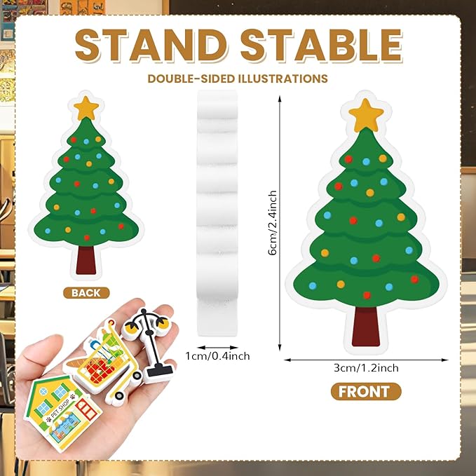 Kathfly 36 Pcs Wooden Community Helpers Community Wooden Toy Preschool Little Professionals Buildings Block Set Multicultural Buildings, Creative Play for Social Learning Educational Model