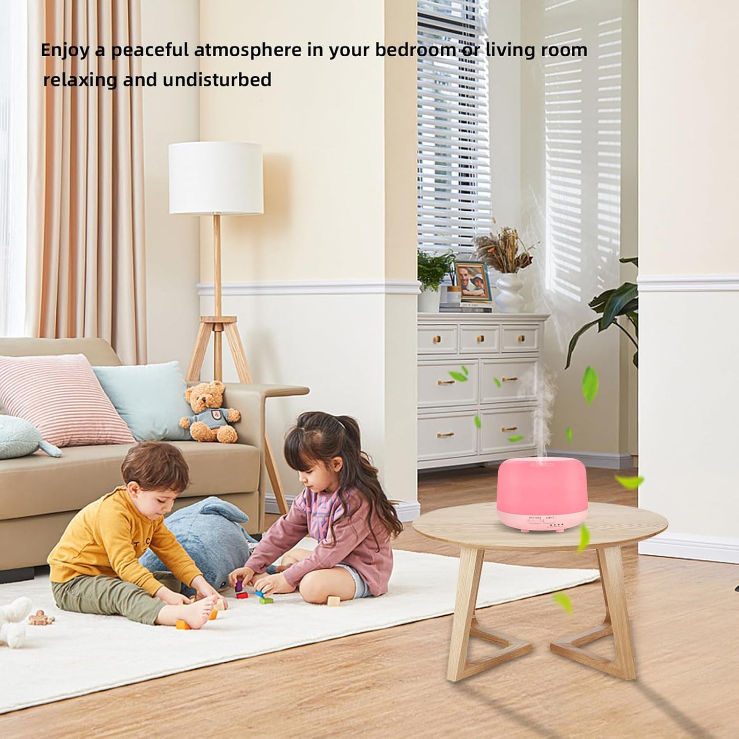 300ML Essential Oil Diffusesrs Remote Control, Aromatherapy Ultrasonic Diffuser, Cool Mist Aroma Humidfier Diffuser, 7 Color Changing LED Light, Auto-Off, Timer for Home, Room, Office, Kids.(Pink)